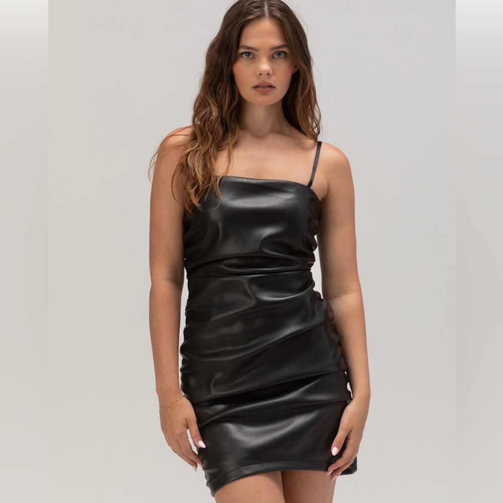 Lulu's Black Spaghetti Strap Sheath Mini Dress